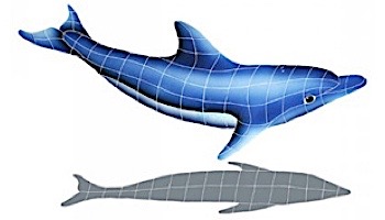Artistry In Mosaics Dolphin in the Sun with Shadow Mosaic | B - 26" x 42" | DISBLUB