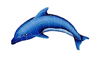 Artistry In Mosaics Dolphin Right with Shadow Mosaic | Small - 17" x 30" | DSHBLURS