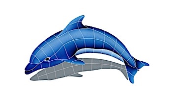 Artistry In Mosaics Dolphin Left with Shadow Mosaic | Medium - 25" x 40" | DSHBLULM