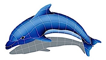 Artistry In Mosaics Dolphin Left Mosaic | Medium - 24" x 40" | DOLBLULM