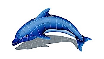 Artistry In Mosaics Dolphin Left Mosaic | Small - 18" x 30" | DOLBLULS