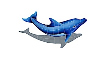 Artistry In Mosaics Dolphin Right with Shadow Mosaic | Small - 17" x 30" | DSHBLURS