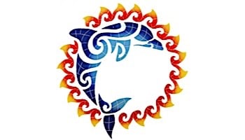 Artistry In Mosaics Dolphin Sun Medallion Mosaic | 36" x 36" | DSUMCOL