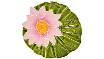 Artistry In Mosaics Lily Pad with Flower Mosaic | 6" x 6" | LFLMCOS