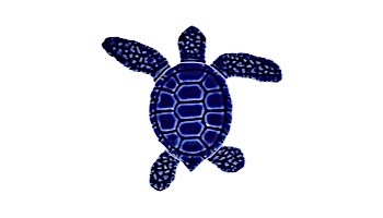 Artistry In Mosaics Loggerhead Turtle Mini Blue Mosaic | C -  4" | TLMBLUCB