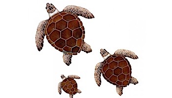 Artistry In Mosaics Loggerhead Turtle Brown Mosaic | Medium - 15" x 15" | TLOBROM