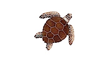 Artistry In Mosaics Loggerhead Turtle Brown Mosaic | Small - 8" x 8" | TLOBROS
