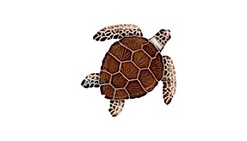 Artistry In Mosaics Loggerhead Turtle Brown Mosaic | Medium - 15" x 15" | TLOBROM