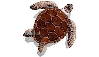 Artistry In Mosaics Loggerhead Turtle Brown with Shadow Mosaic | Medium - 16" x 15" | TLSBROM