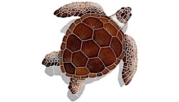 Artistry In Mosaics Loggerhead Turtle Brown with Shadow Mosaic | Small - 9" x 8" | TLSBROS