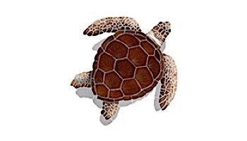 Artistry In Mosaics Loggerhead Turtle Brown with Shadow Mosaic | Medium - 16" x 15" | TLSBROM