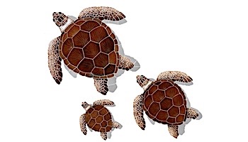 Artistry In Mosaics Loggerhead Turtle Brown with Shadow Mosaic | Medium - 16" x 15" | TLSBROM