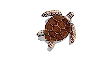 Artistry In Mosaics Loggerhead Turtle Brown with Shadow Mosaic | Large - 22" x 20" | TLSBROL