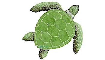 Artistry In Mosaics Loggerhead Turtle Green Mosaic | Large - 20" x 20" | TLOGREL