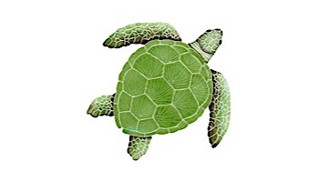 Artistry In Mosaics Loggerhead Turtle Green Mosaic | Medium - 15" x 15" | TLOGREM