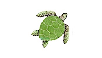 Artistry In Mosaics Loggerhead Turtle Green Mosaic | Small - 8" x 8" | TLOGRES