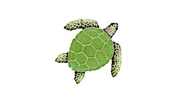 Artistry In Mosaics Loggerhead Turtle Green Mosaic | Medium - 15" x 15" | TLOGREM