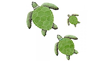 Artistry In Mosaics Loggerhead Turtle Green Mosaic | Small - 8" x 8" | TLOGRES