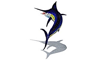 Artistry In Mosaics Marlin with Shadow Mosaic | 92" x 56" | MSHBLUL