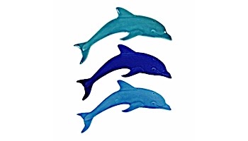 Artistry In Mosaics Mini Dolphin Mosaic | Aqua - 6" x 2" | DMIAQURB