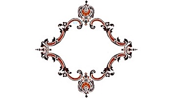 Artistry In Mosaics Monogram Medallion Personalized Mosaic | Brown - 56" x 60" | MMOBROL-P