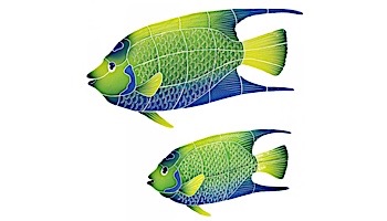 Artistry In Mosaics Queen Angel Fish Mosaic | Small - 7" x 10" | QAFYBLS