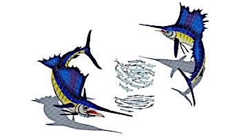 Artistry In Mosaics Sailfish Group with Shadow Mosaic | Large - 74" x 95" | SSHGRPL