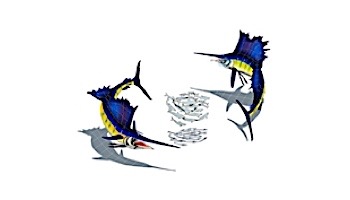 Artistry In Mosaics Sailfish Group with Shadow Mosaic | Small - 41" x 51" | SSHGRPS