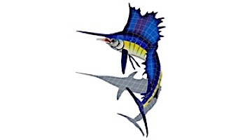 Artistry In Mosaics Sailfish Left Mosaic | Small - 33" x 23" | SAIBLULS