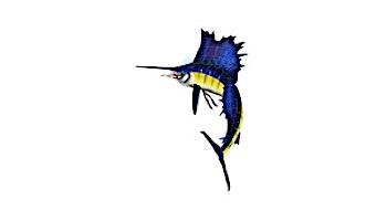 Artistry In Mosaics Sailfish Left with Shadow Mosaic | Small - 33" x 23" | SSHBLULS