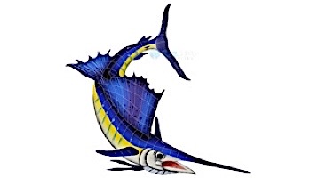 Artistry In Mosaics Sailfish Right Mosaic | Large - 48" x 46" | SAIBLURL