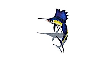 Artistry In Mosaics Sailfish Left with Shadow Mosaic | Small - 33" x 23" | SSHBLULS