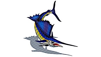 Artistry In Mosaics Sailfish Right with Shadow Mosaic | Large - 56" x 49" | SSHBLURL
