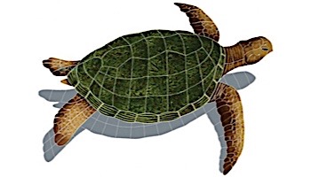 Artistry In Mosaics Sea Turtle Natural with Shadow Mosaic | Large - 24" x 33" | SESNATRL