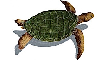 Artistry In Mosaics Sea Turtle Natural with Shadow Mosaic | Large - 24" x 33" | SESNATRL