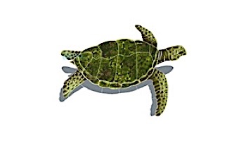 Artistry In Mosaics Sea Turtle Green with Shadow Mosaic | Small - 16" x 23" | SESGRERS