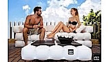 Pigro Felice Modul'Air 2-in-1 Inflatable Sofa Double Lounger Pool Float | Azur Blue | 921986-AZURBLUE