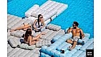 Pigro Felice Modul'Air 2-in-1 Inflatable Sofa Double Lounger Pool Float | Sand | 921986-SAND