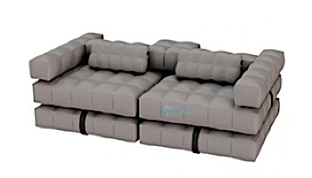 Pigro Felice Modul_#39;Air 2-in-1 Inflatable Sofa Double Lounger Pool Float | Stone Grey | 921986-SGREY