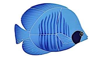 Artistry In Mosaics Tiger Tang Fish Mosaic | Blue - 5" x 8" | TTABLUS