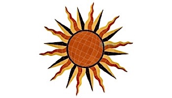 Artistry In Mosaics Sun Medallion Mosaic | Orange - 48" x 46" | SMEORAL