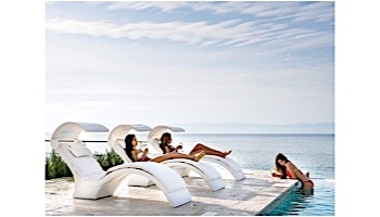 Ledge Lounger Signature Collection Chaise Shade | White Frame - Linen Fabric Stock Color | LL-SG-C-SH-W-STD-4633