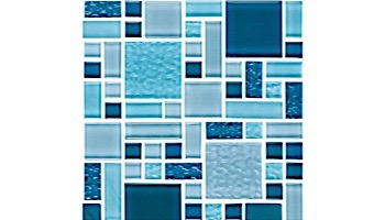 National Pool Tile Fusion Mosaic Quartz with Glass Tile | Grey Quartz | FS-PINWHEELGQ