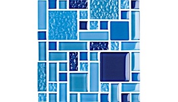 National Pool Tile Fusion Mosaic Quartz with Glass Tile | Pinwheel | FS-PINWHEEL