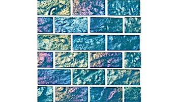 National Pool Tile Lightwaves Glass Tile | Blue 1x2 | LWV-BLUE1X2