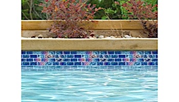 National Pool Tile Lightwaves Glass Tile | Blue 1x2 | LWV-BLUE1X2