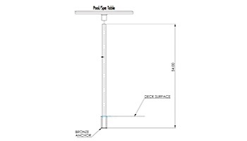 Inter-fab Stainless Steel Support Pole ONLY | 54" Tall 1.90x.065 Marine Grade | WS-PTPOLE NOANC