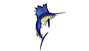 Artistry In Mosaics Sailfish Right Glass Mosaic | 60" x 42" | G-SARL