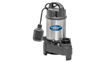 Superior Pump Stainless Steel & Cast Iron Submersible Sump Pump | Side Discharge | 4500 GPH 1/2 HP 25-Foot Cord | 92588