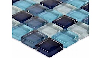 Artistry In Mosaics Crystal Series - Aqua Blend Glass Tile | 1" x 1" | GC82323T2